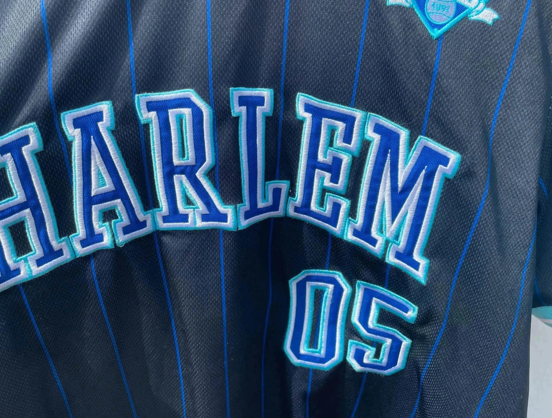 Fubu Baseball Harlem New York city vintage fully embroided jersey Mens M – photo 6